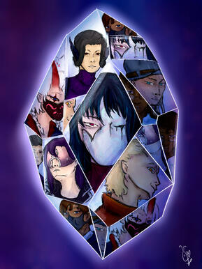 Artwork of all the characters belonging to Talisman in Mallory Port